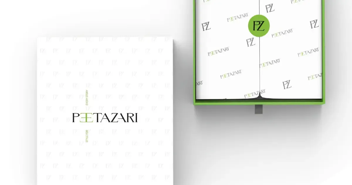 Peetazari branding and stationery mockups